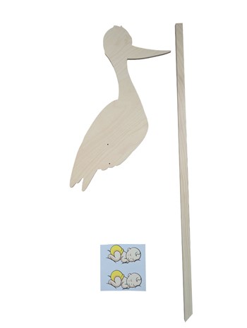 Baby-Storch aus Holz selber machen, basteln